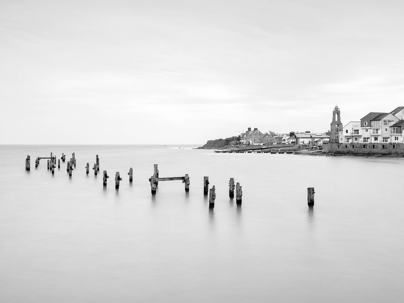 View of the old pier in Swanage, Dorset, England.