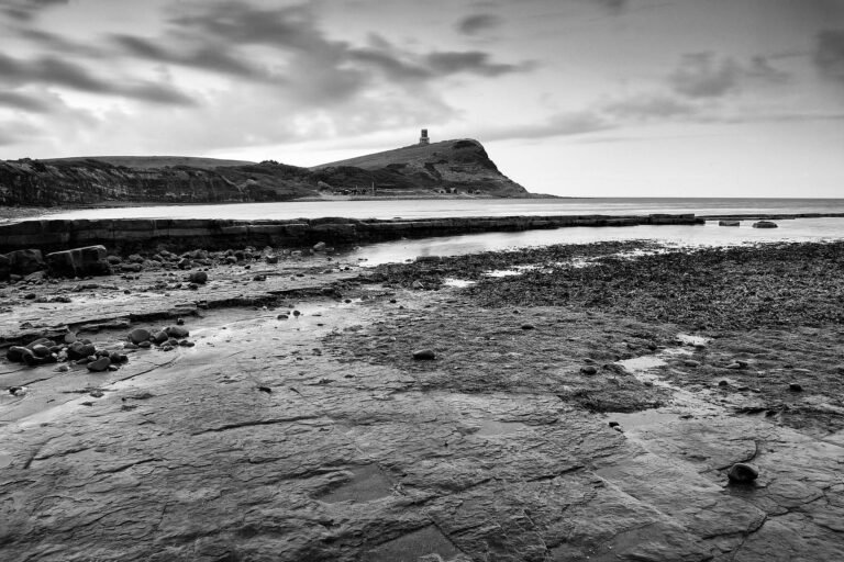The beautiful coastal landscape and ledges at Kimmeridge bay in Dorset. This is one of the many wonders to be found on the Jurassic coast, an UNESCO world heritage site.